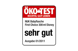 Niemcy 2011: Butelka NUK First Choice Disney 300 ml - ocena "bardzo dobra"