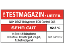 Niemcy 2012: Niania elektroniczna NUK ECO Control 266 - ocena "bardzo dobra"