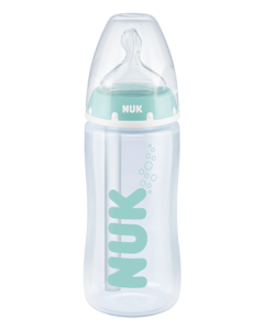Butelka NUK Anti-Colic Professional z wskaźnikiem temperatury, 300ml, 0-6 miesięcy, zielona z osłonką