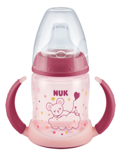 Butelka NUK First Choice Night z podwójnym uchwytem, 150ml,  silikonowy ustnik