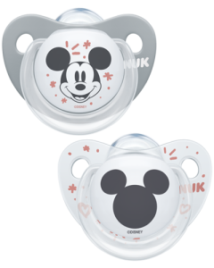Silikonowy smoczek NUK Trendline Disney Myszka Miki 2szt. szary i biały