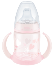 Butelka NUK First Choice Baby Rose & Blue 150 ml z podwójnym uchwytem, z ustnikiem silikonowym