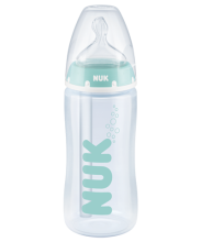 Butelka NUK Anti-Colic Professional z wskaźnikiem temperatury, 300ml, 0-6 miesięcy, zielona z osłonką
