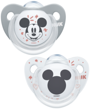 Silikonowy smoczek NUK Trendline Disney Myszka Miki 2szt. szary i biały