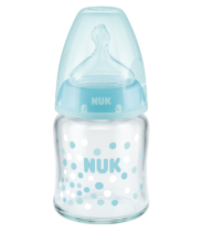 Butelka szklana NUK First Choice Plus 120 ml, ze smoczkiem silikonowym