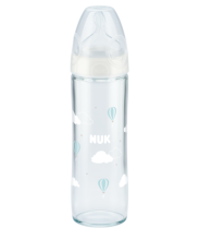 Butelka szklana NUK New Classic 240 ml ze smoczkiem silikonowym First Choice Plus